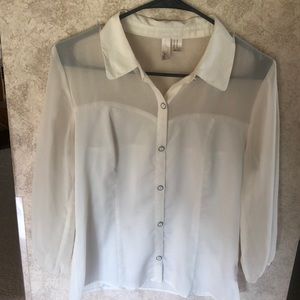 Cream button up blouse